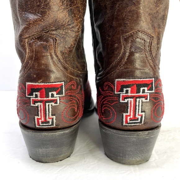 GAMEDAY BOOTS Texas Tech University Raiders NEW Size 10.5 Cowboy Boots Brown - Picture 8 of 11